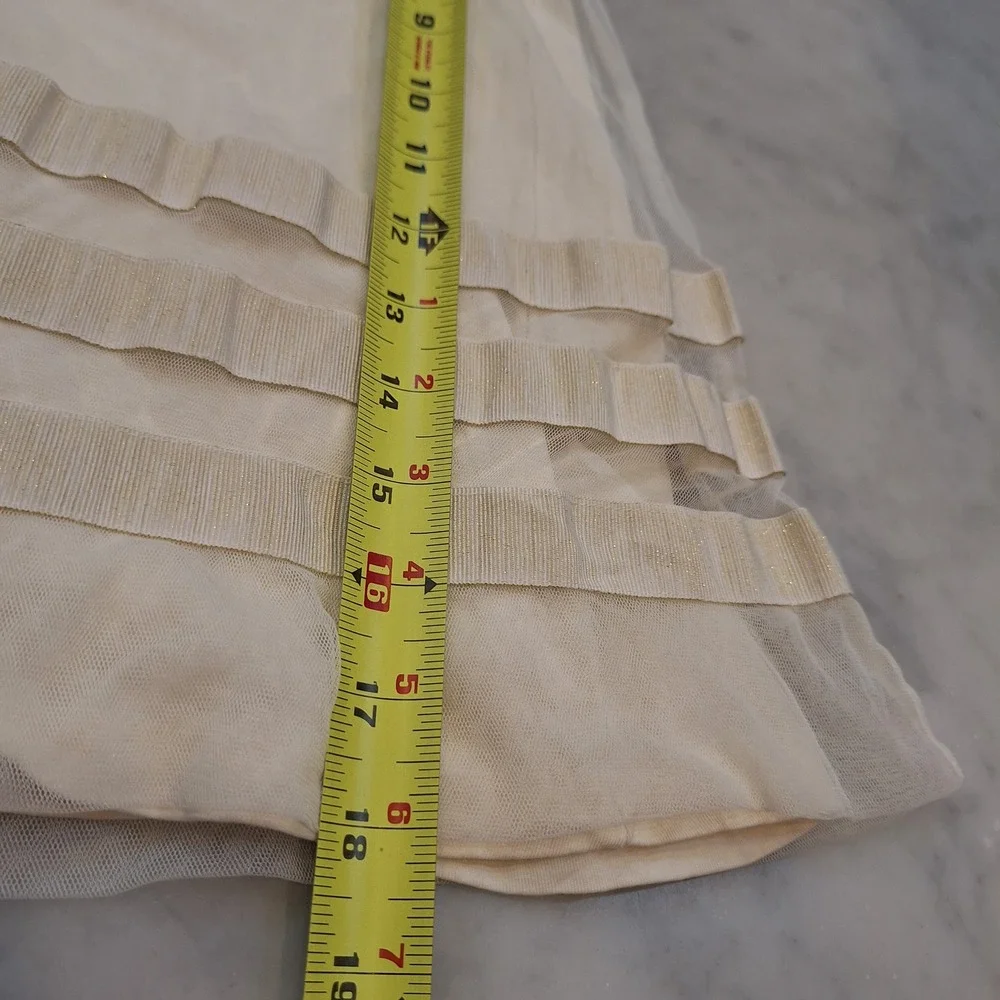 Catherine Malandrino Party Dress Toddler 24M Gold Tulle Floral Special Event